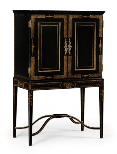 Bookcases High Style Black and Gold Drinks Cabinet