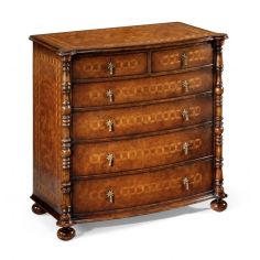 Chest of Drawers Walnut Burl Veneer Chest of Drawers