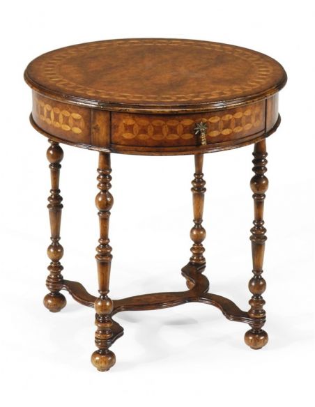 High Quality Furniture Round Side Table with burl veneer top