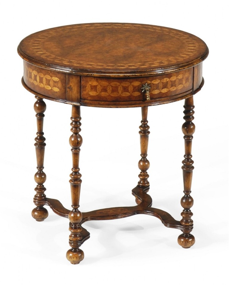 Round & Oval Side Tables High Quality Furniture Round Side Table with burl veneer top