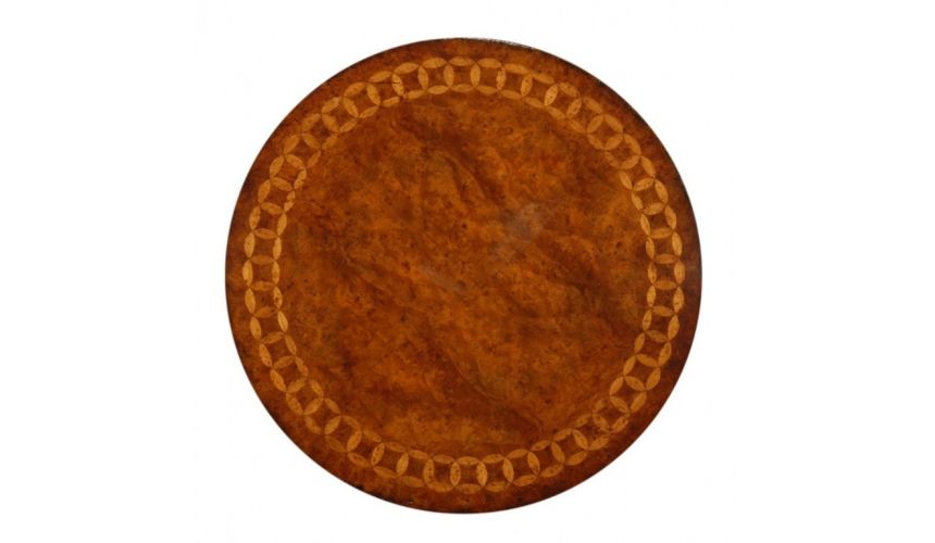 Round & Oval Side Tables High Quality Furniture Round Side Table with burl veneer top