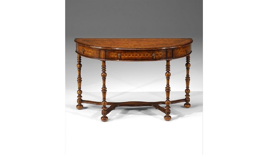 Half Round Console Table With Hand Cut, Half Round Console Table