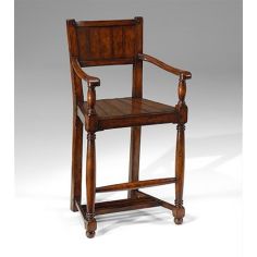 Home Bar Furniture Walnut Planked Arm Chair