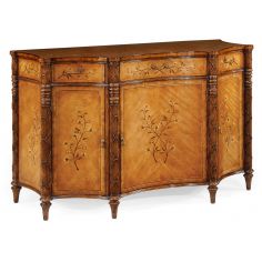 Breakfronts & China Cabinets Satinwood Veneered Side Cabinet-47