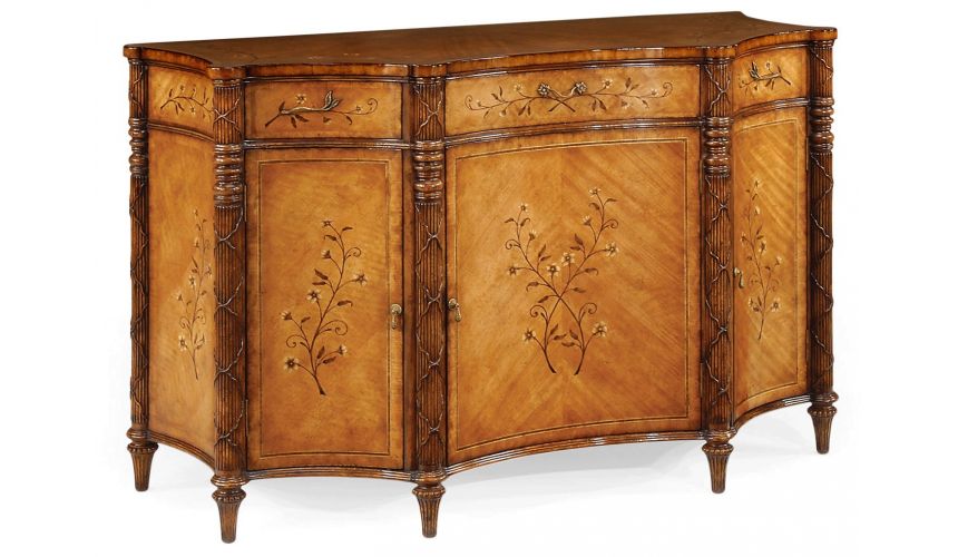 Breakfronts & China Cabinets Satinwood Veneered Side Cabinet-47
