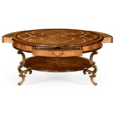Round and Oval Coffee tables Rococo Style Satinwood Veneered Two-Tier Coffee Table-55 2