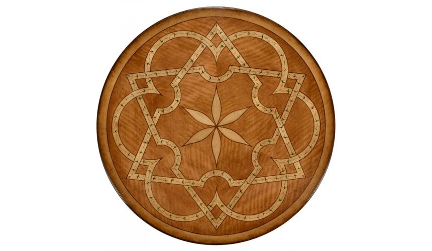 Round and Oval Coffee tables Rococo Style Satinwood Veneered Two-Tier Coffee Table-55