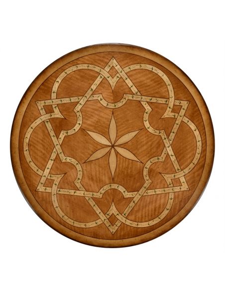 Round and Oval Coffee tables Rococo Style Satinwood Veneered Two-Tier Coffee Table-55