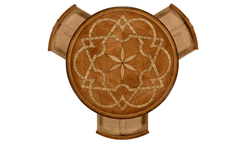 Round and Oval Coffee tables Rococo Style Satinwood Veneered Two-Tier Coffee Table-55