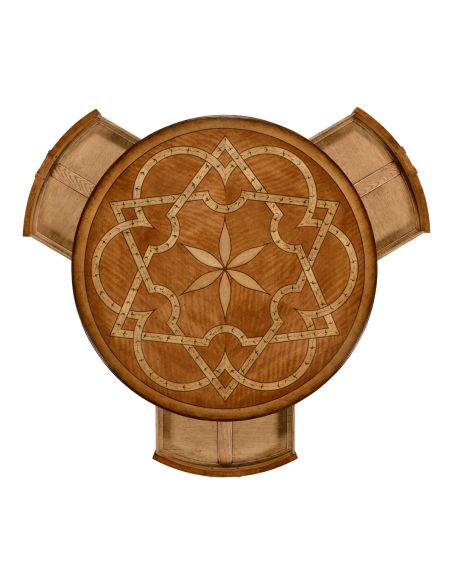 Round and Oval Coffee tables Rococo Style Satinwood Veneered Two-Tier Coffee Table-55