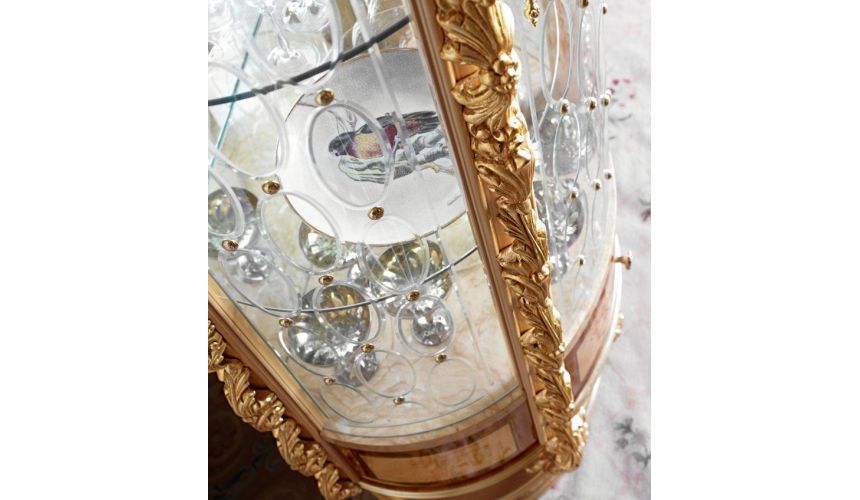 Breakfronts & China Cabinets Exclusive Empire Collection, Round Glass Display Cabinet