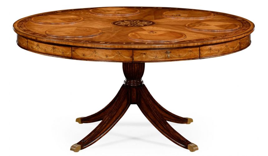 Classical Satinwood Round Dining Table-17