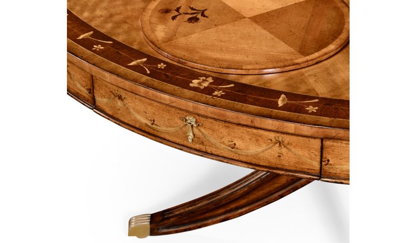 Classical Satinwood Round Dining Table-17