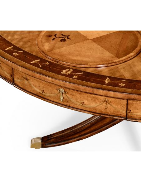 Classical Satinwood Round Dining Table-17
