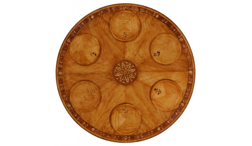 Classical Satinwood Round Dining Table-17