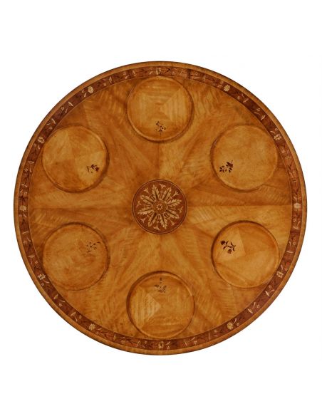 Classical Satinwood Round Dining Table-17