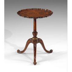 Round & Oval Side Tables High Quality Furniture Round Lamp Table with a Mahogany veneer pie crust top