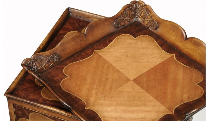 Square & Rectangular Side Tables Luxury Furniture Carved Lamp Table