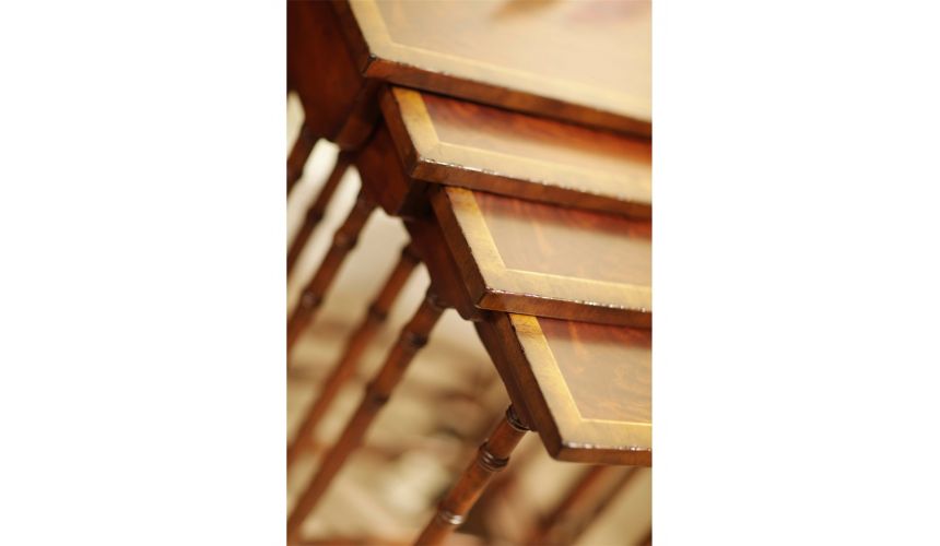 Square & Rectangular Side Tables Regency style Mahogany Four Tables Sets-02