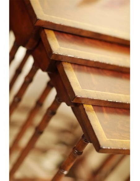 Square & Rectangular Side Tables Regency style Mahogany Four Tables Sets-02