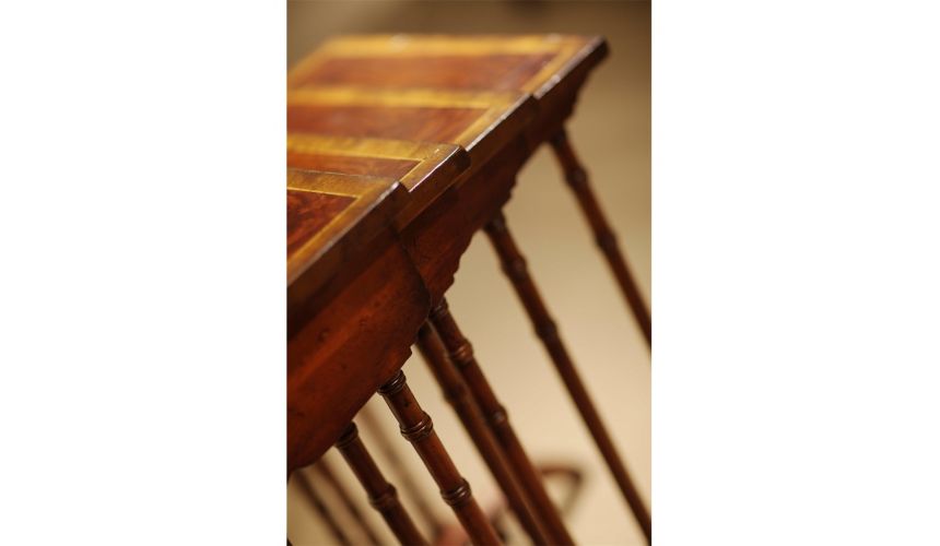 Square & Rectangular Side Tables Regency style Mahogany Four Tables Sets-02