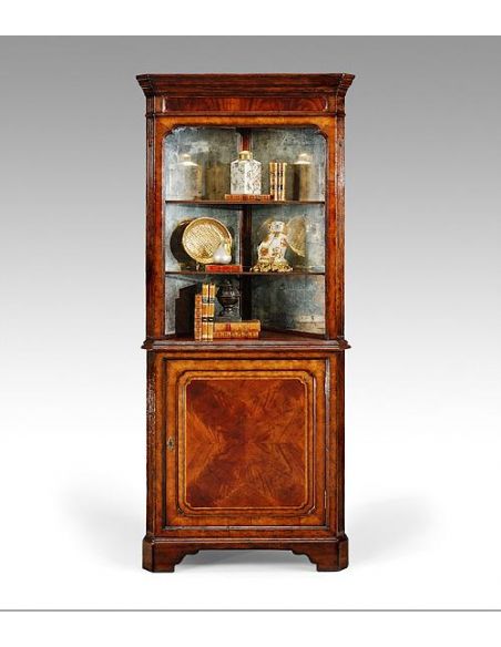 Dining table furniture High Mahogany Corner Display Cabinet (Open)