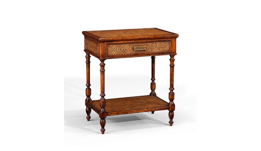 Square & Rectangular Side Tables Luxury Furniture Caned Night Stand