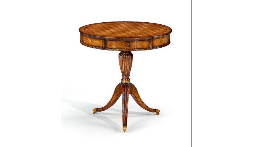 Round & Oval Side Tables High Quality Furniture Round Side Table with hand carved tripod base