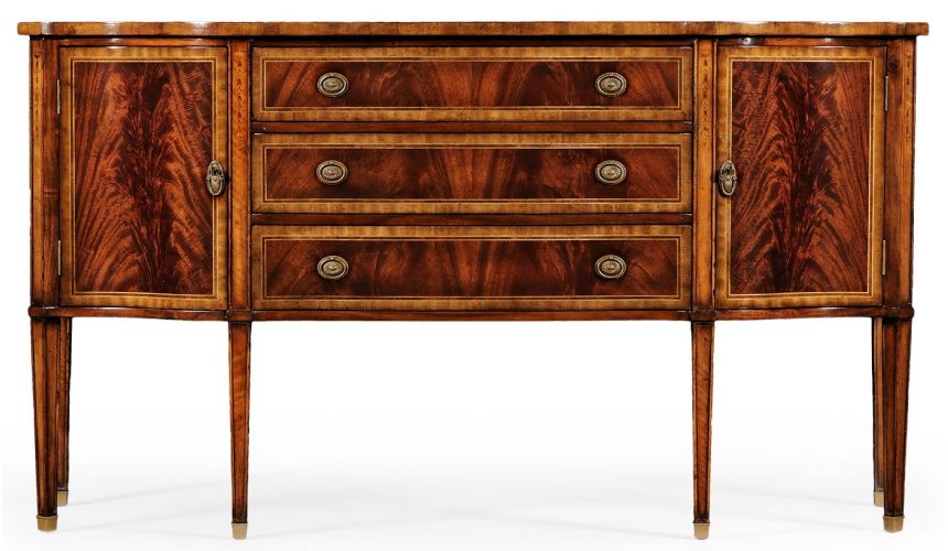 Regency style Crotch Mahogany Veneered Sideboard-39