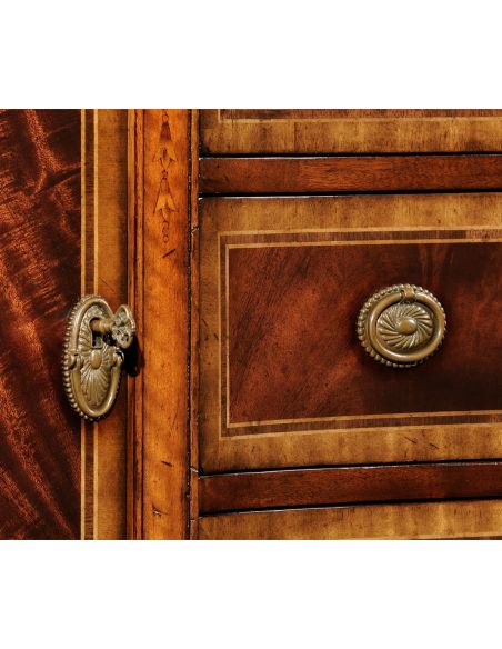 Regency style Crotch Mahogany Veneered Sideboard-39