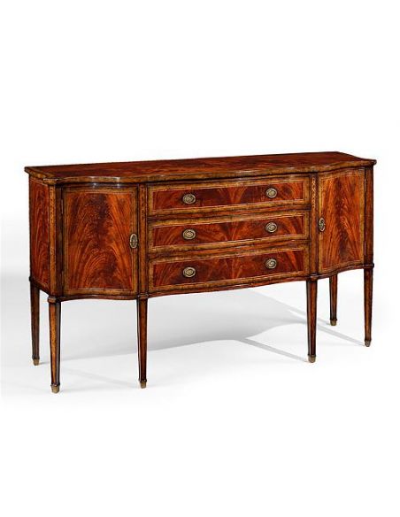 Dining table furniture. High Mahogany sideboard.
