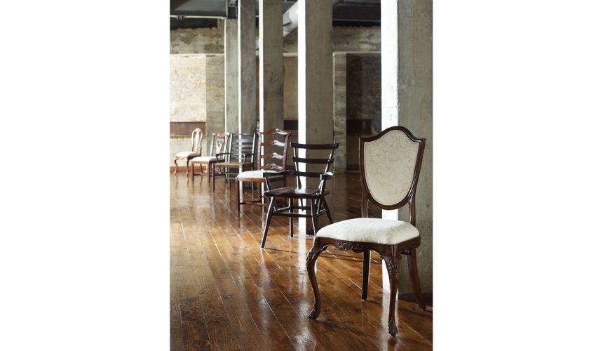 Square & Rectangular Side Tables Classic Hepplewhite style Walnut Side Chair-48