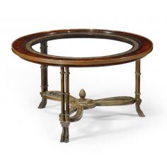 Coffee Tables High End Furniture Round Mahogany Coffee Table With Brass Base