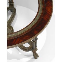 Coffee Tables High End Furniture Round Mahogany Coffee Table With Brass Base 2
