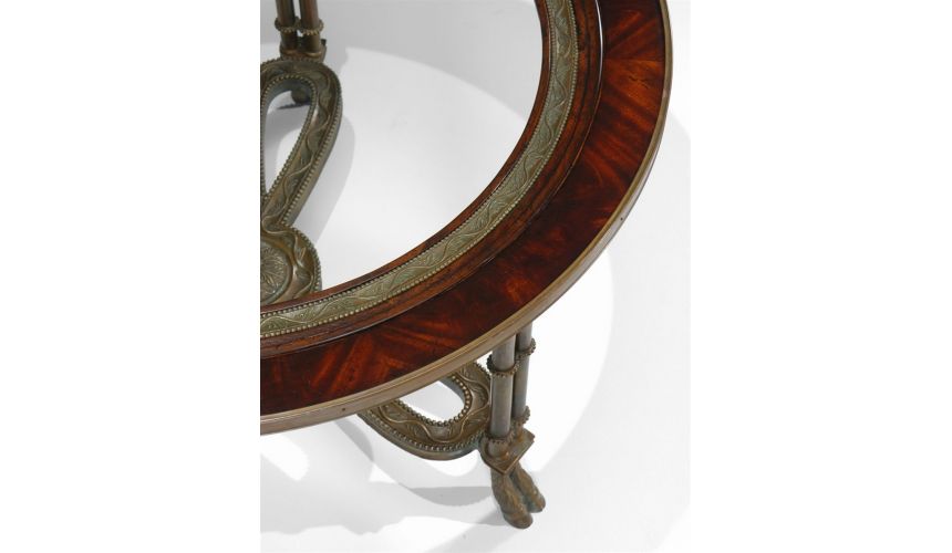 Coffee Tables High End Furniture Round Mahogany Coffee Table With Brass Base