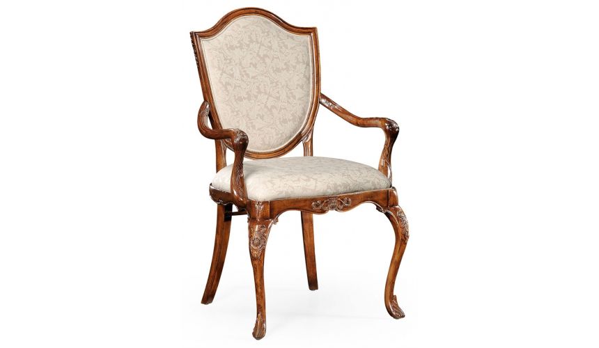 Square & Rectangular Side Tables Classic Hepplewhite style Walnut Armchair-93
