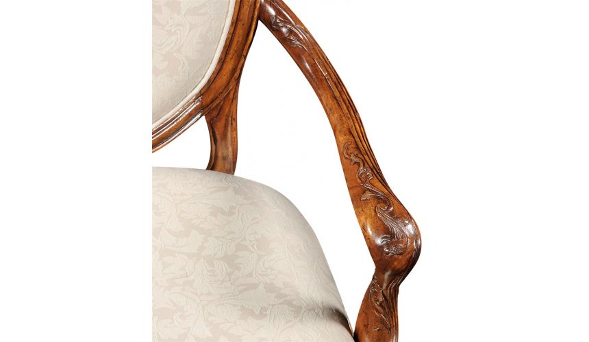 Square & Rectangular Side Tables Classic Hepplewhite style Walnut Armchair-93