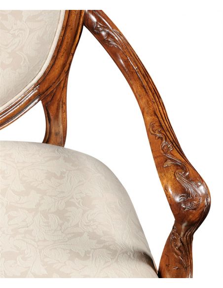 Square & Rectangular Side Tables Classic Hepplewhite style Walnut Armchair-93