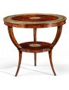 Foyer and Center Tables Carved Leg Mahogany and Brass Center Table