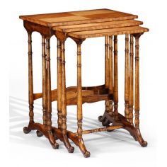 Square & Rectangular Side Tables Satinwood Nest of Three Tables