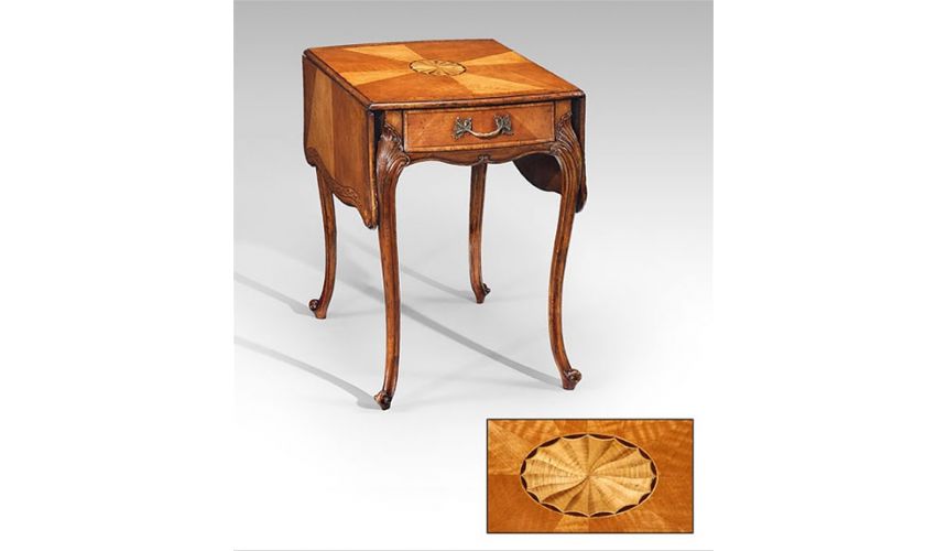 Square & Rectangular Side Tables Rectangular Luxury Furniture Satinwood Pembroke Table - Side, Lamp & Bedside