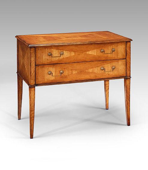 Square & Rectangular Side Tables Chest Of Two Drawers in Medium Satinwood