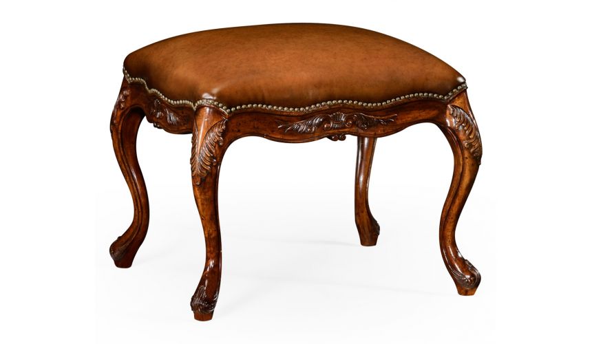 Luxury Leather & Upholstered Furniture Quality Upholstered Furniture Leather Footstool.