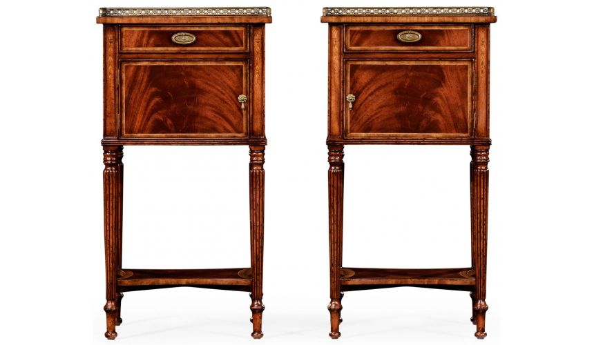 Square & Rectangular Side Tables Regency style Mahogany Bedside Cabinets-24