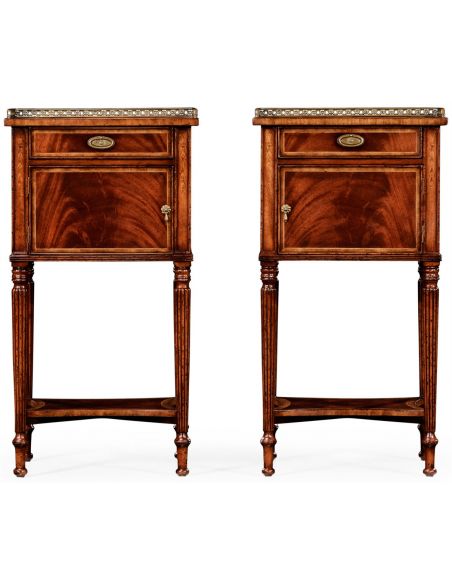 Square & Rectangular Side Tables Regency style Mahogany Bedside Cabinets-24