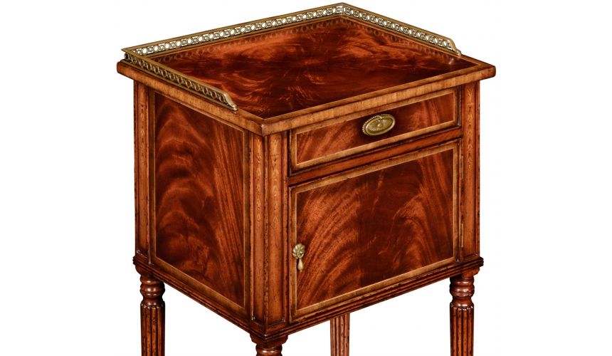 Square & Rectangular Side Tables Regency style Mahogany Bedside Cabinets-24