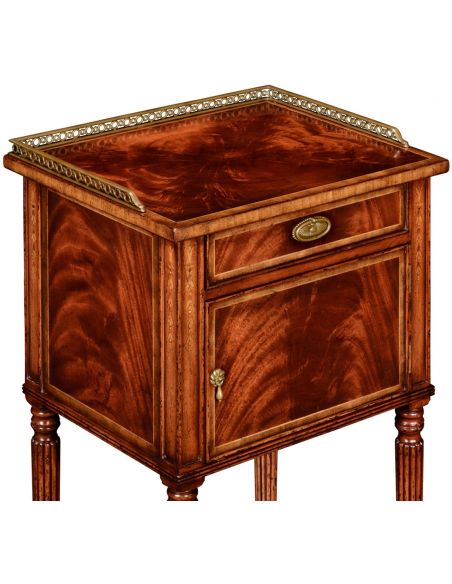 Square & Rectangular Side Tables Regency style Mahogany Bedside Cabinets-24