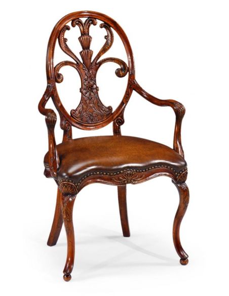 High End Dining Rooms Furniture Carved Dining Arm Chair.
