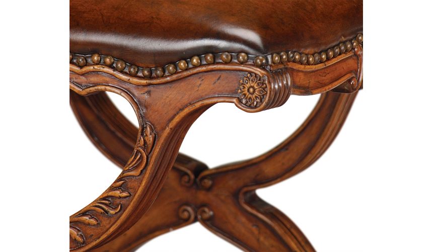 Round & Oval Side Tables Walnut Neo-Classically Footstool-43