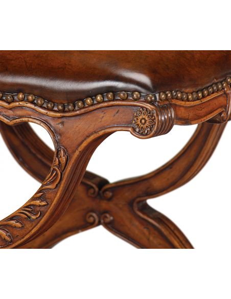 Round & Oval Side Tables Walnut Neo-Classically Footstool-43